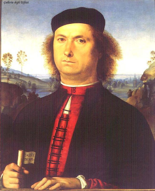 PERUGINO, Pietro Portrait of Francesco delle Opere te China oil painting art